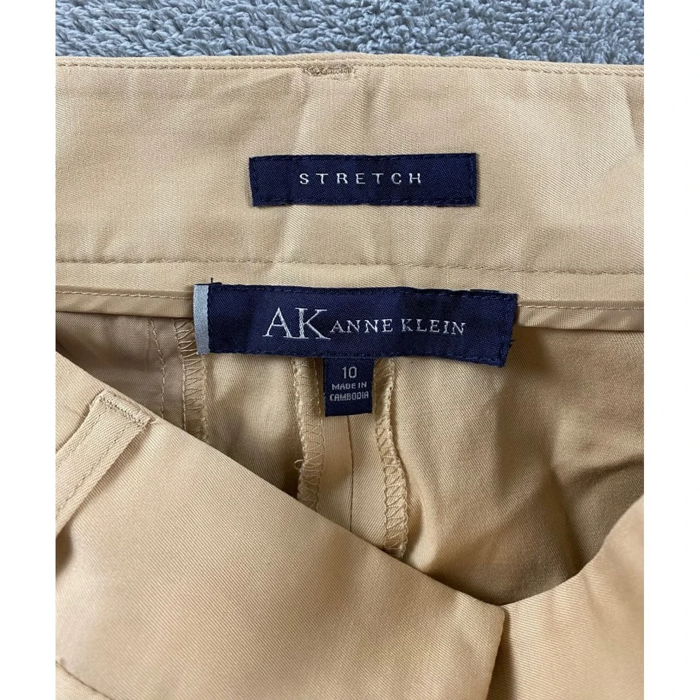 Anne Klein Womens Tan Stretch Dress Pants Khaki Bootcut Professional Trousers 10